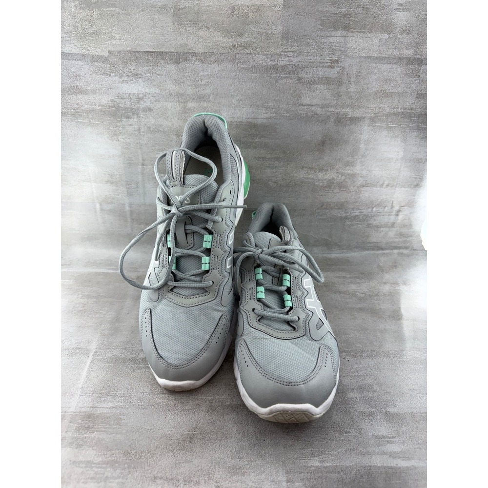 ASICS GEL-Quantum 90 Women Grey Mint Green Running‎ Shoes 1202A040 Size 9.5